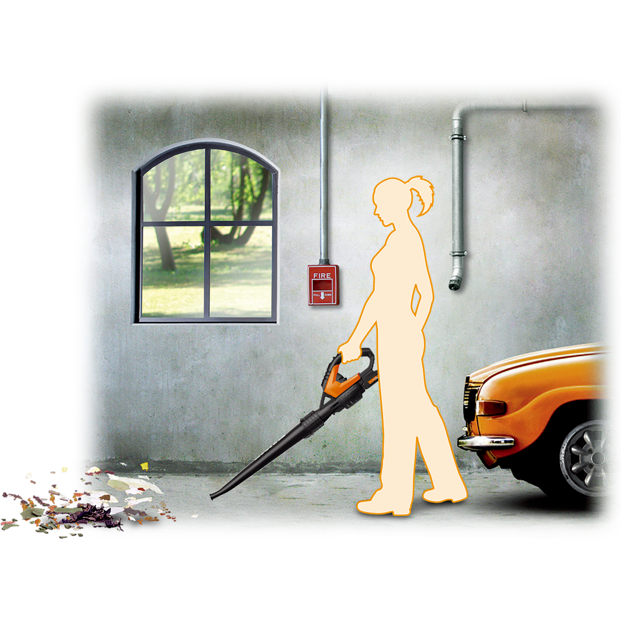 WORX WG549E.9 20V ohne Akku und Ladegerät  Laubbläser Schwarz/Orange