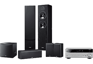 YAMAHA NS-F51 + NS-P51 + NS-SW50BL 5.1 hangfalszett, fekete + RX-V385 erősítő, titán