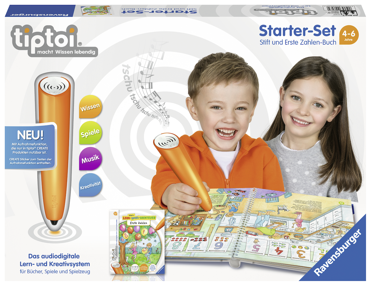 RAVENSBURGER Starter-Set: Stift und Erste Zahlen-Buch tiptoi Stift Mehrfarbig