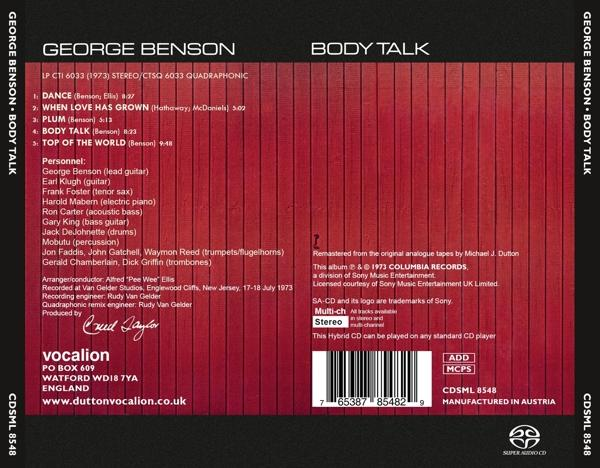 George Benson - Body Talk  - (SACD Hybrid)