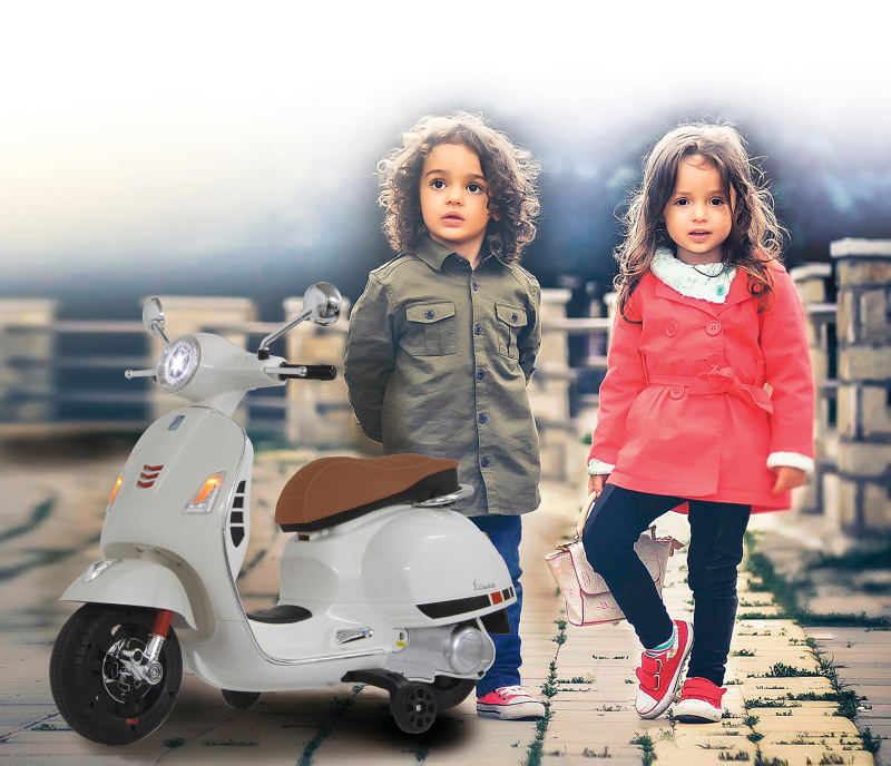 JAMARA KIDS Ride On – Roller Vespa Kinderelektroroller Weiß 