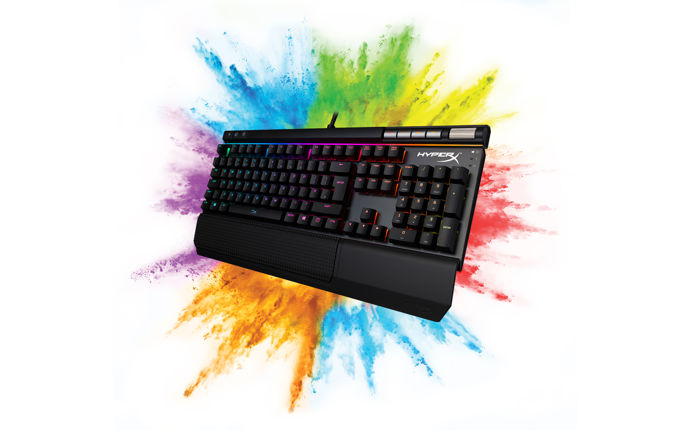 HYPERX Alloy Elite RGB-MX, Gaming Tastatur, Mechanisch, Cherry MX Blue, kabelgebunden, Schwarz