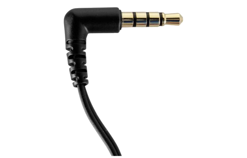 Fekete 3,5 mm-es audio jack kábel.