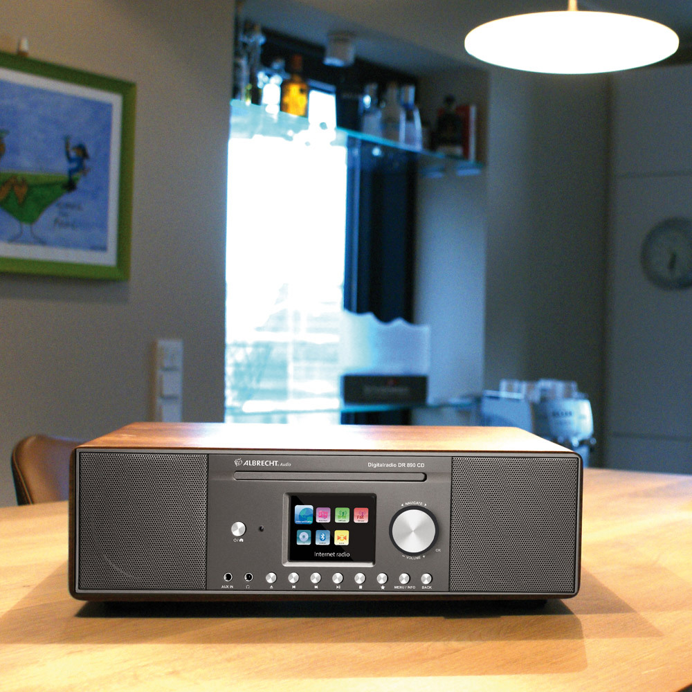 ALBRECHT DR890 CD Internetradio, Internet Radio, FM, DAB+, Walnuss