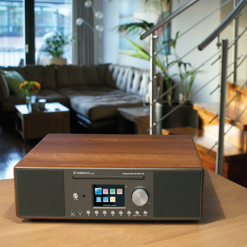 ALBRECHT DR890 CD Internetradio, Internet Radio, FM, DAB+, Walnuss