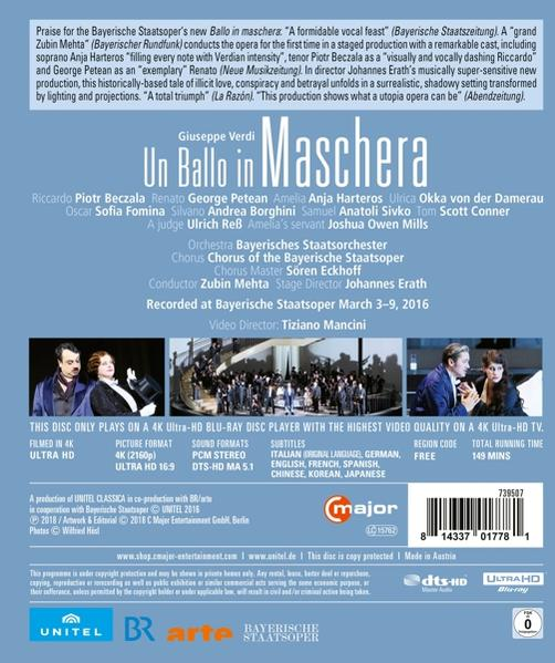 Zubin & Bayerisches Staatsorchester Mehta - Un Ballo in Maschera  - (4K Ultra HD Blu-ray)
