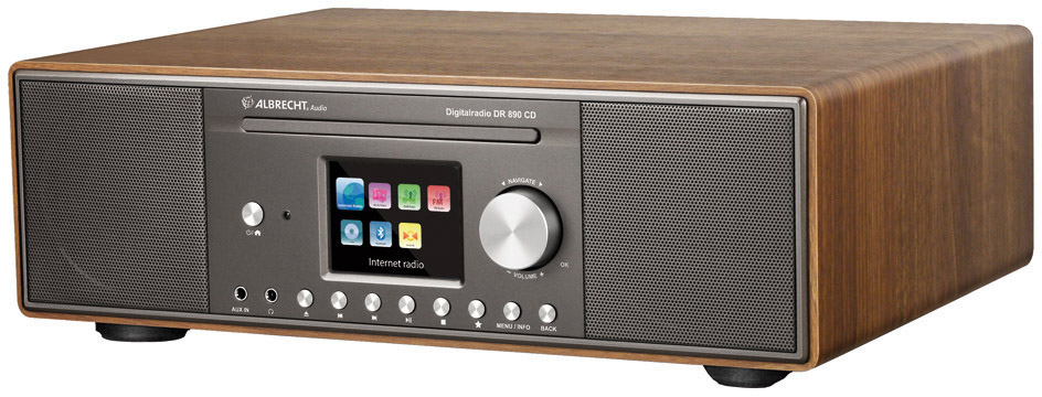 ALBRECHT DR890 CD Internetradio, Internet Radio, FM, DAB+, Walnuss