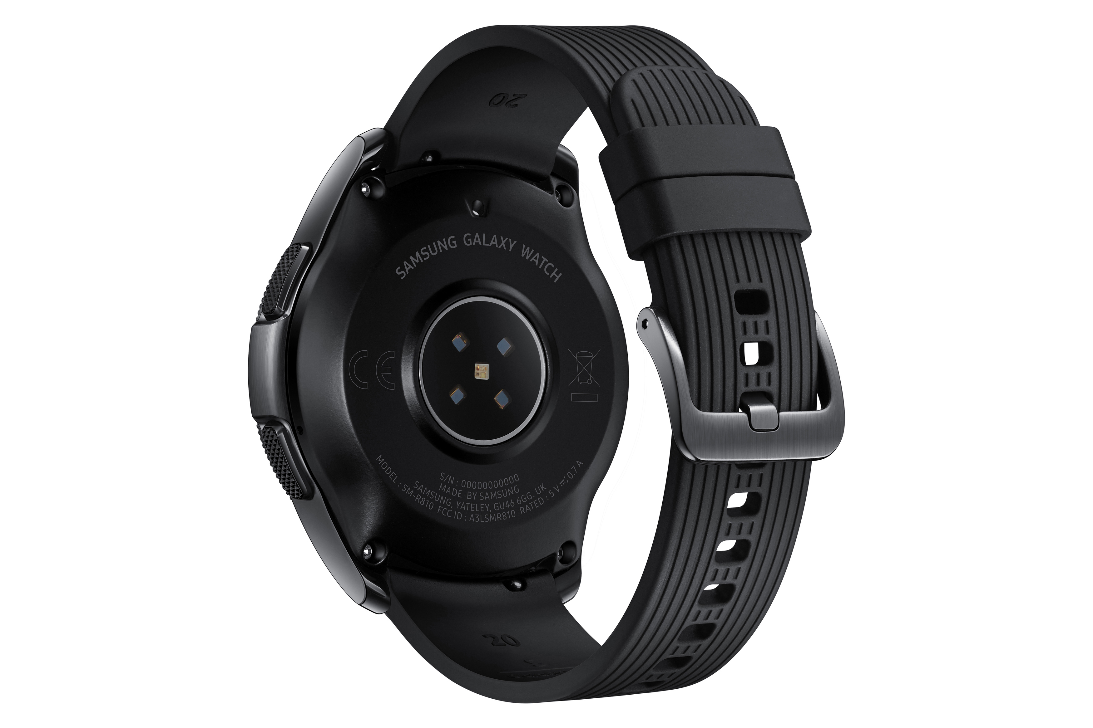 SAMSUNG Galaxy Watch 42 mm LTE Smartwatch Edelstahl Silikon, S, L, Schwarz