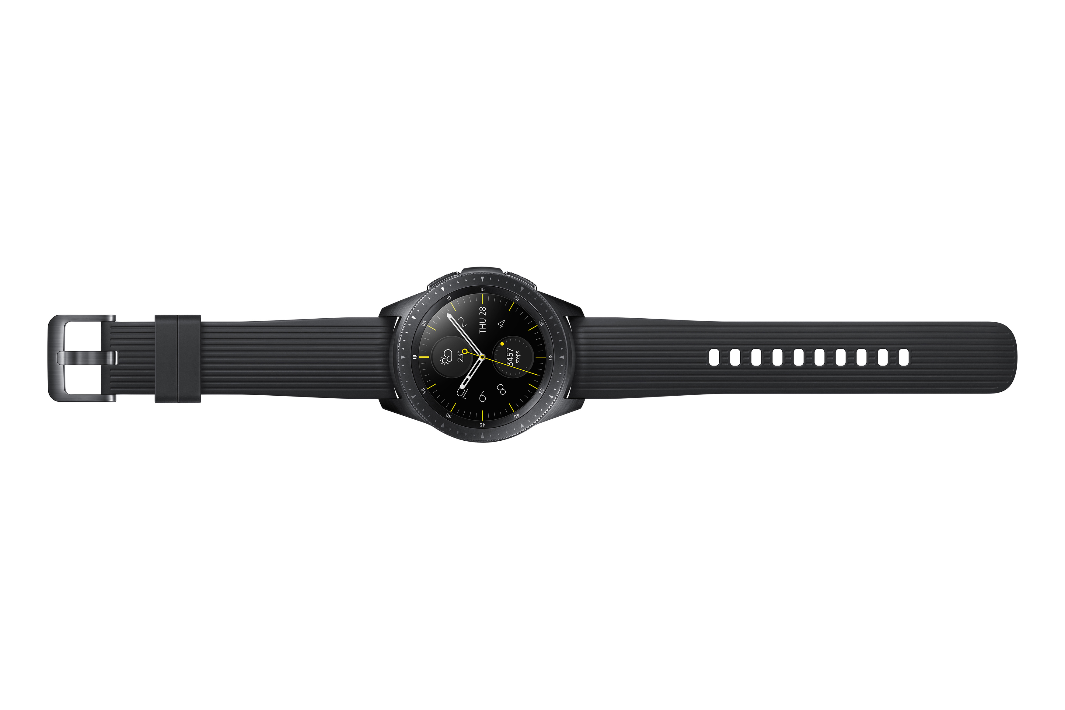 SAMSUNG Galaxy Watch 42 mm LTE Smartwatch Edelstahl Silikon, S, L, Schwarz