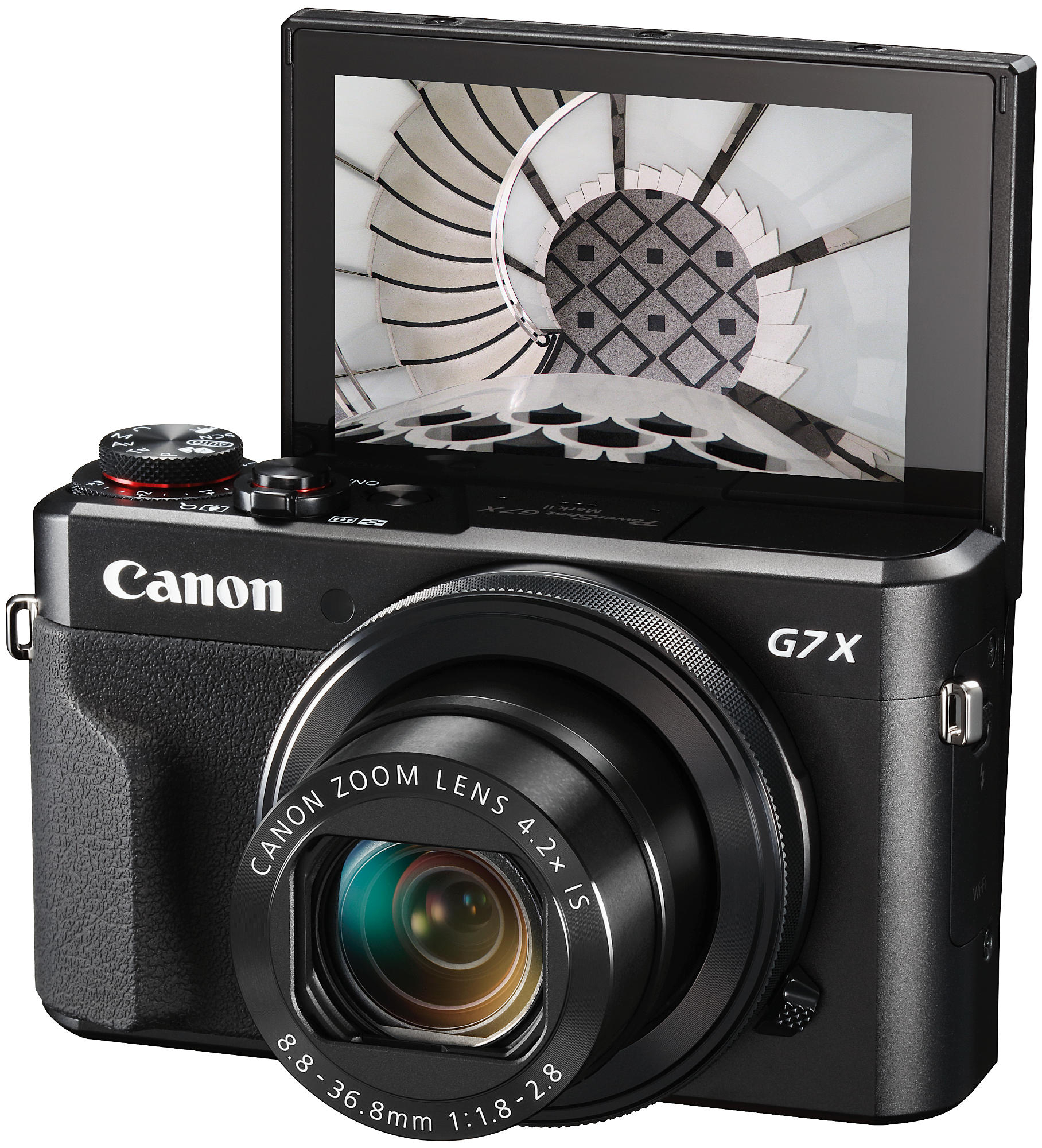 CANON PowerShot G7 X Mark II  Vlogger Kit Digitalkamera Schwarz, 4.2x opt. Zoom, sRGB Farbwiedergabe Touchscreen-LCD, WLAN