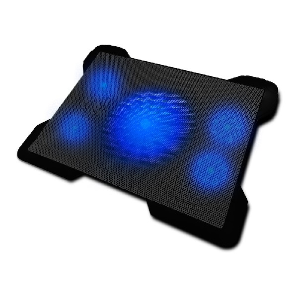 Soporte Woxter 1560 17 negro cooling pad – base refrigeradora para 5 ventiladores desconectables luz led azul y 2 puertos usb especialmente diseñado gamers silencioso 30dba iluminada alimentado control velocidad compatible 10”17” 1560r 396 15.6