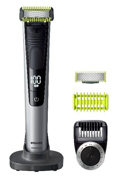 Maquinilla De Afeitar philips oneblade pro cara y cuerpo. recorta perfila 14 longitudes corporal qp662020 barbero blade negroplata facial 0.4 10 mm body qp6620 aparador 90