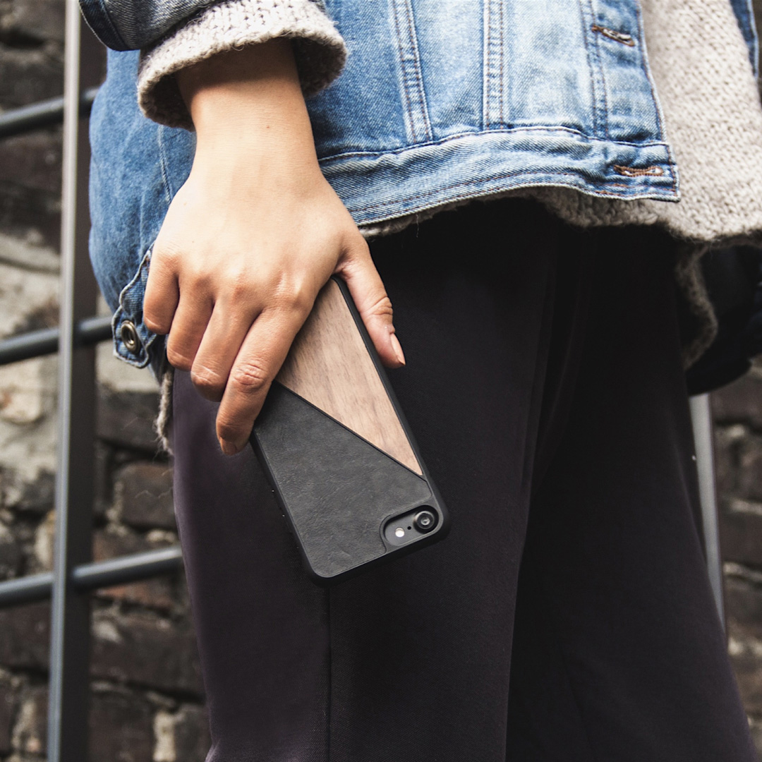 WOODCESSORIES Ecosplit, Backcover, Apple, iPhone XS Max, Braun/Schwarz