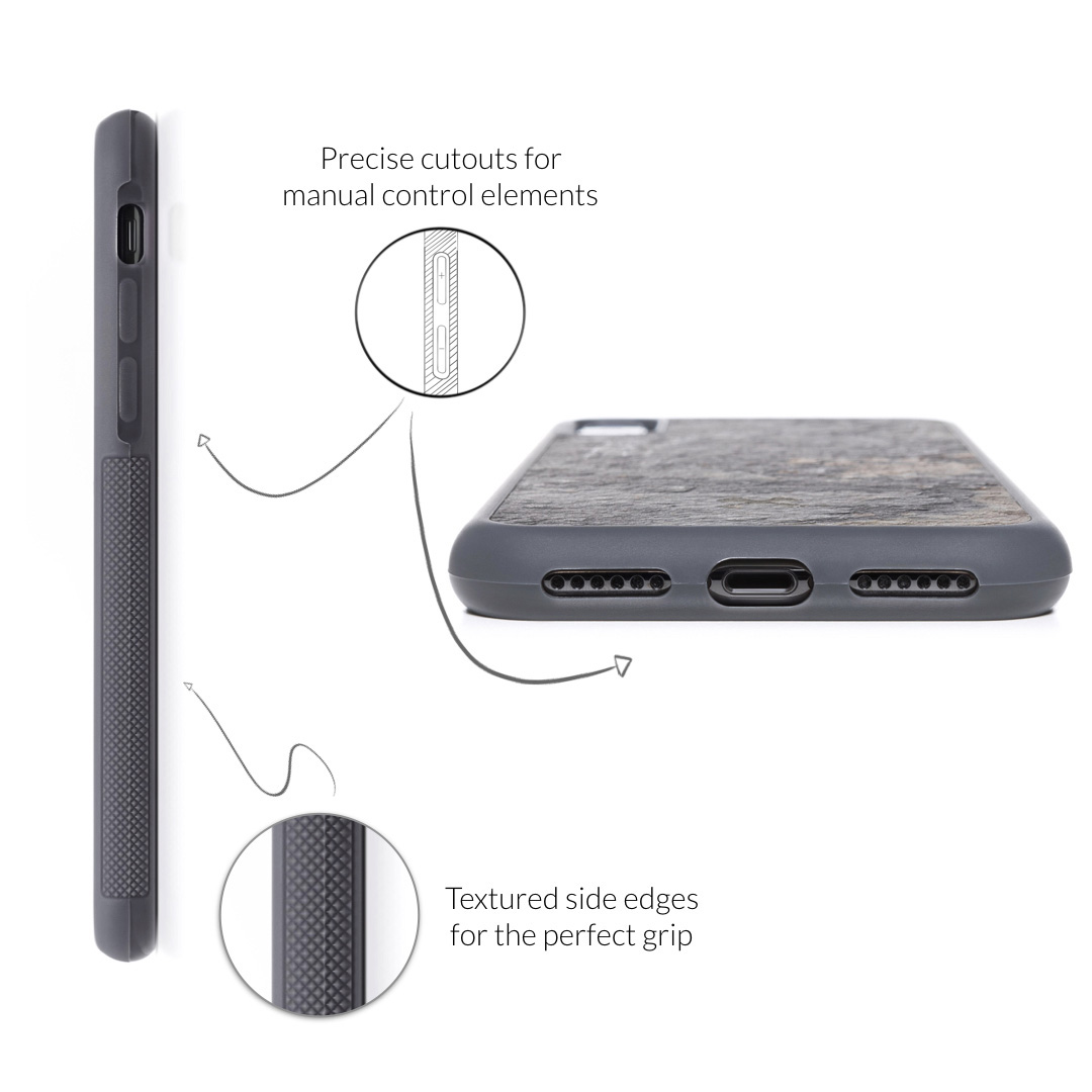 WOODCESSORIES EC Stone Case, Backcover, Apple, iPhone XS Max, Schwarz