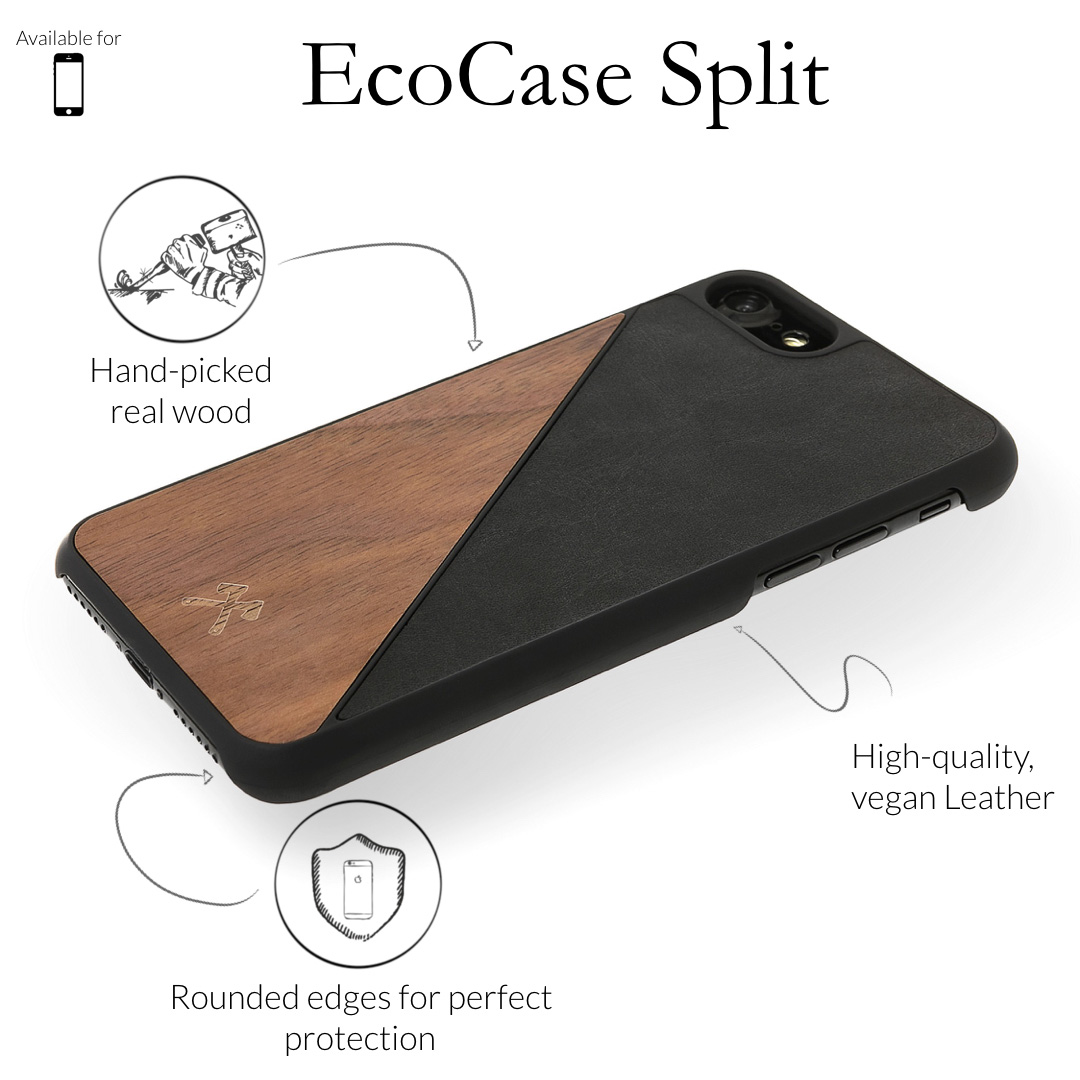 WOODCESSORIES Ecosplit, Backcover, Apple, iPhone XS Max, Braun/Schwarz