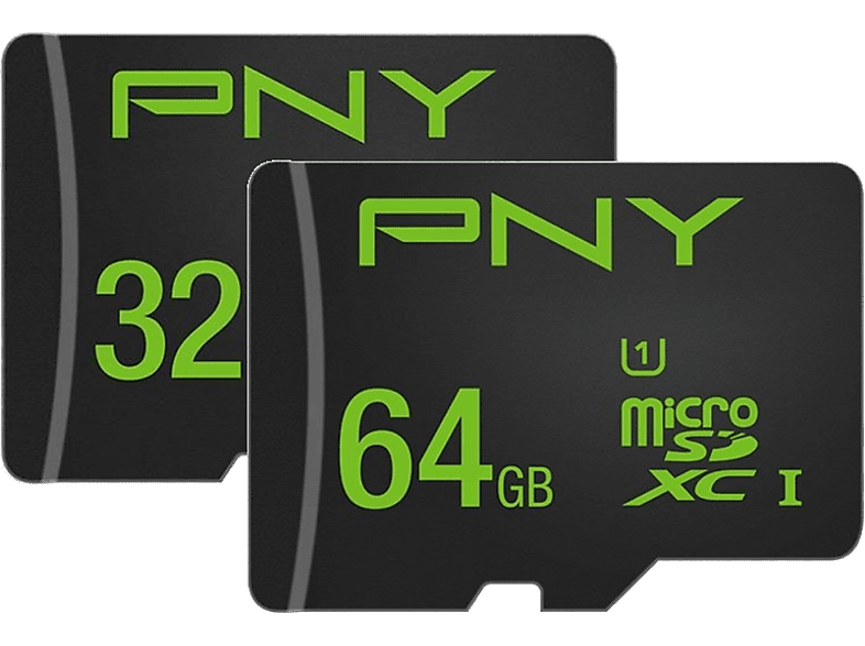 PNY Geheugenkaart microSDXC 64 GB + microSDHC 32 GB + SD-adapter (SDU32_64HIGHPERX2-EF)