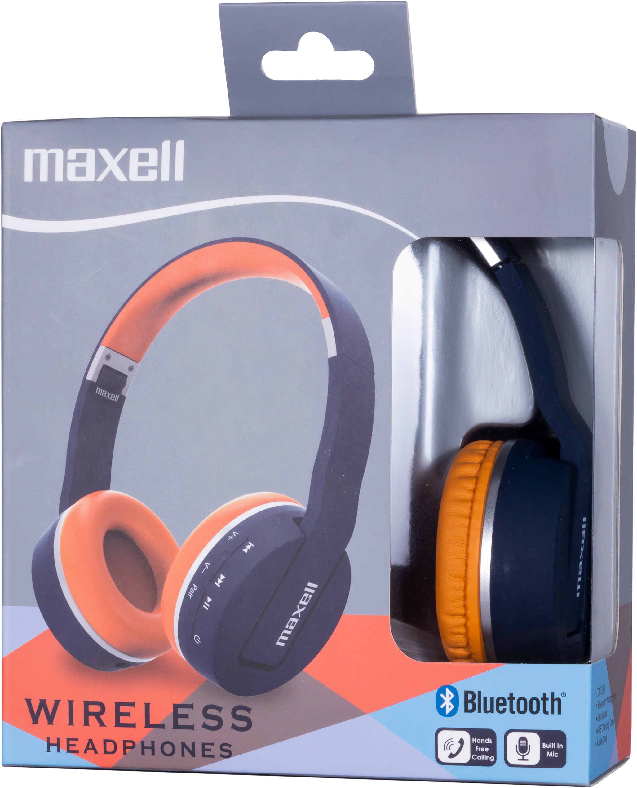 MAXELL 303974.00.CN BT800 Bluetooth fejhallgató, kék/narancs