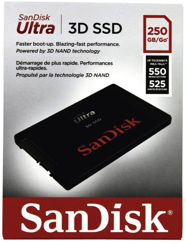 SANDISK Disque dur SSD Ultra 3D 250 GB (173451)