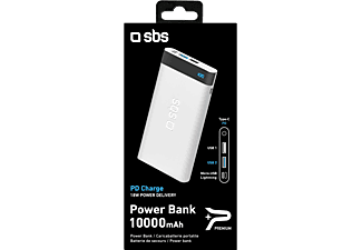 SBS 10000mAh 18W LED Taşınabilir Şarj Cihazı Beyaz