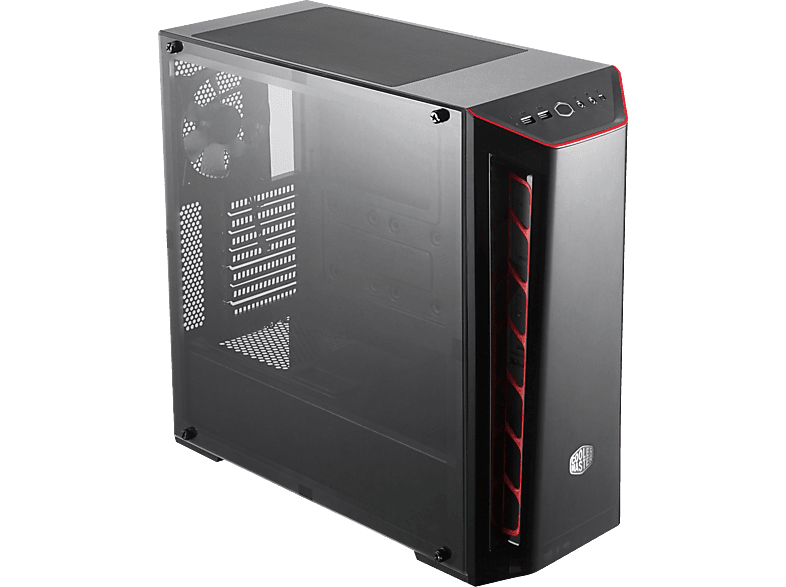 COOLER MASTER MasterBox MB520 PC-Gehäuse, Schwarz mit roten Akzenten