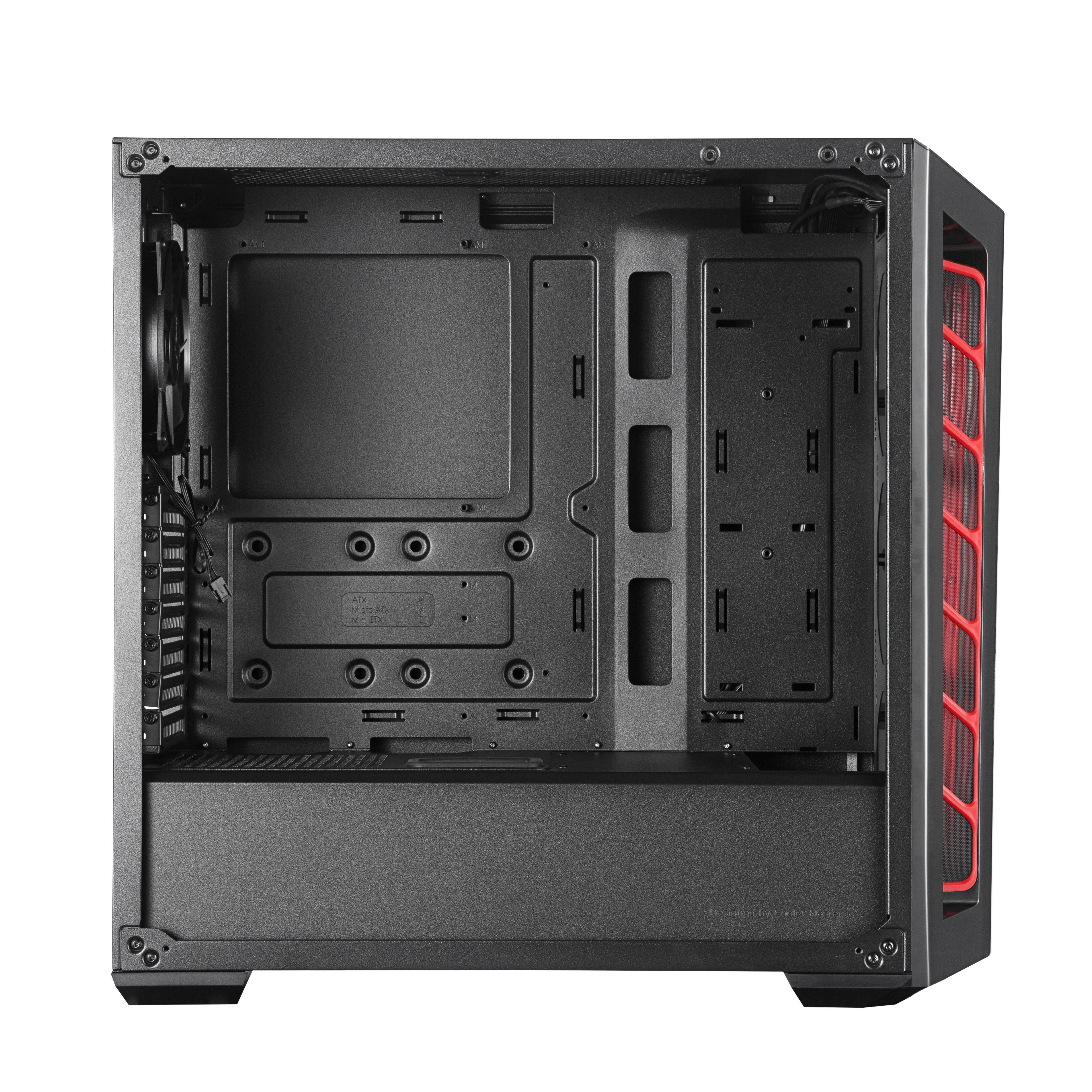 COOLER MASTER MasterBox MB520 PC-Gehäuse, Schwarz mit roten Akzenten