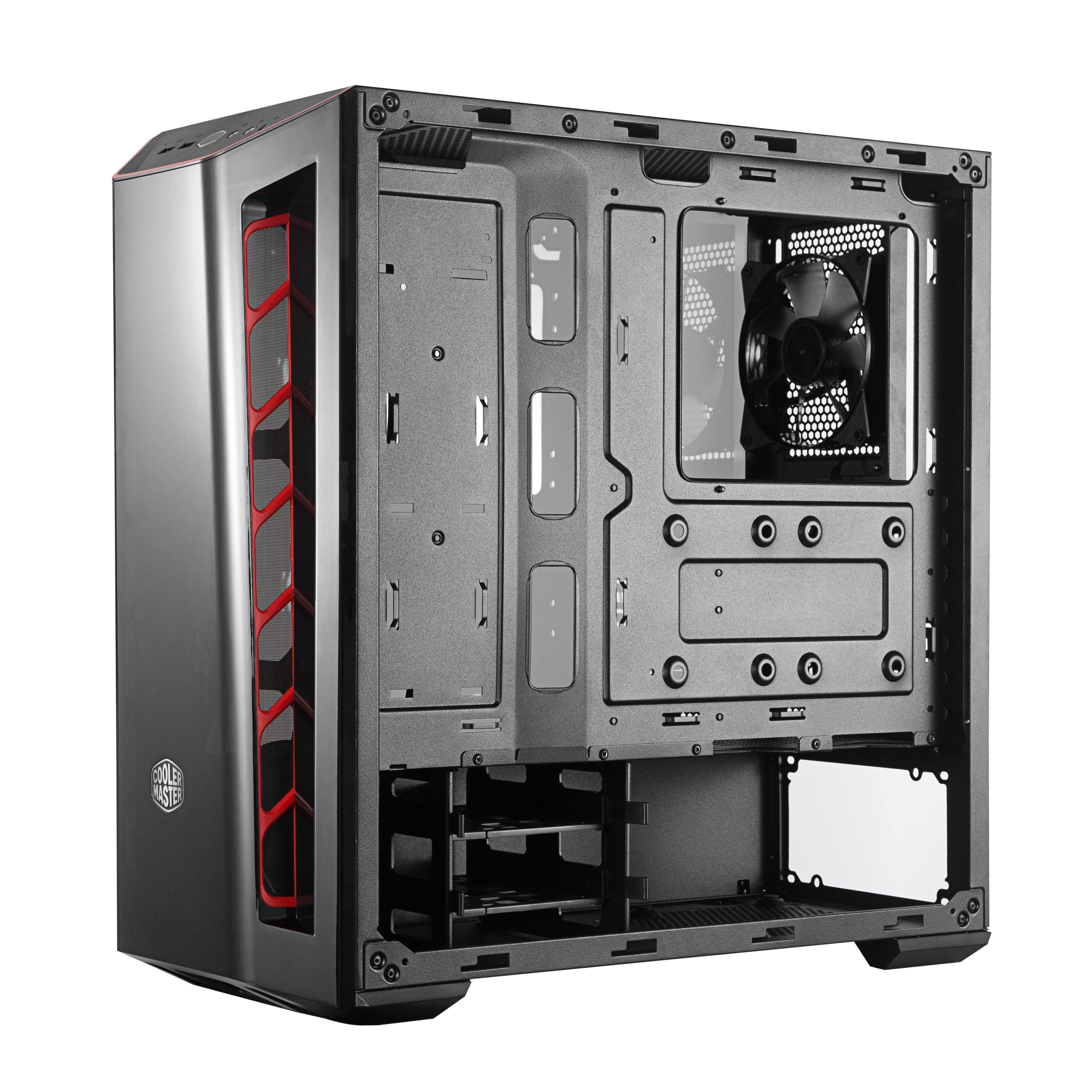 COOLER MASTER MasterBox MB520 PC-Gehäuse, Schwarz mit roten Akzenten