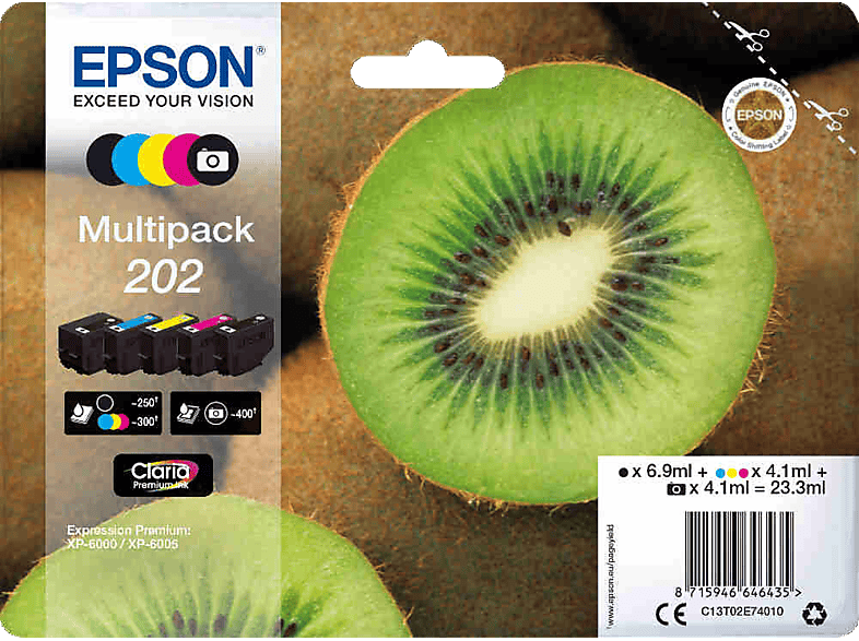 Epson 202 Zwart - Foto Cyaan Magenta Geel (c13t02e74020)