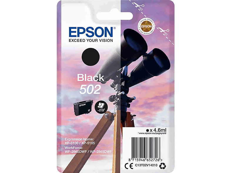 EPSON 502 Zwart (C13T02V14010)