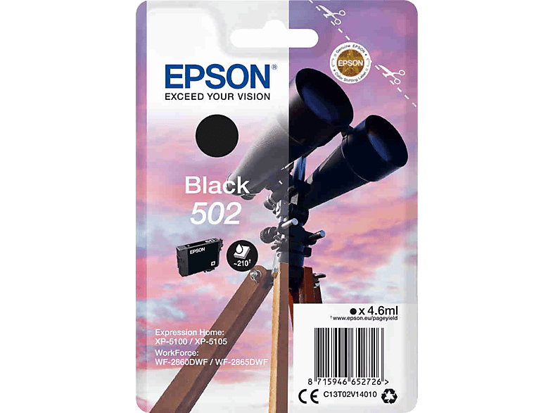 Epson 502 Zwart (c13t02v14010)