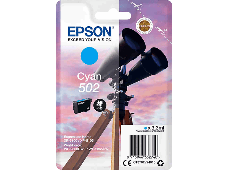 EPSON 502 Cyaan (C13T02V24010)