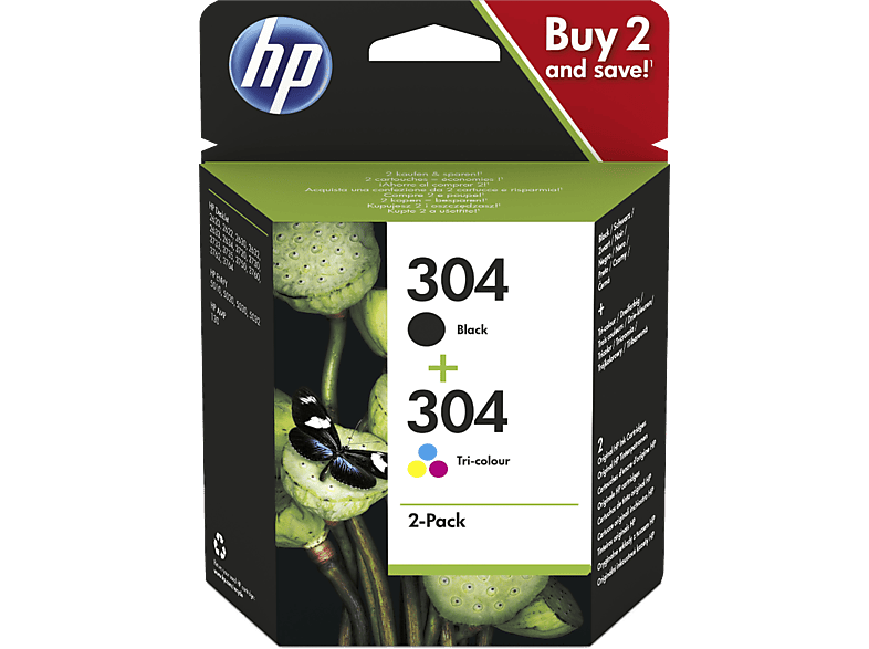 HP 304 Zwart - 3-kleuren