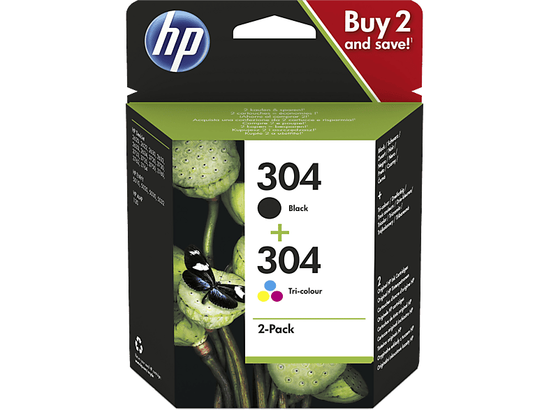 HP 304 Cartouche d'encre noire et trois couleurs