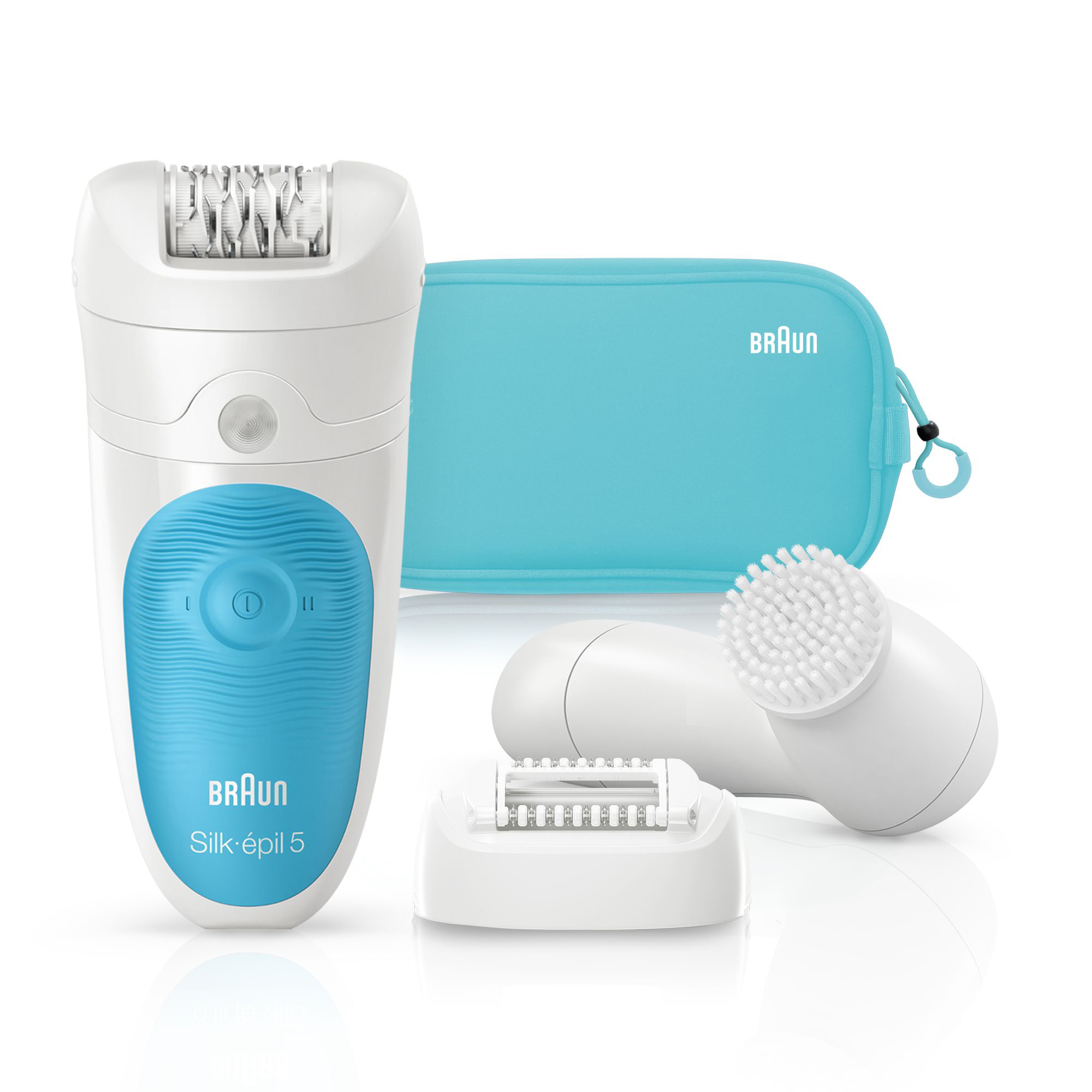 BRAUN Silk-épil 5 5-545 Beauty Set Epilierer, Weiß/Hellblau