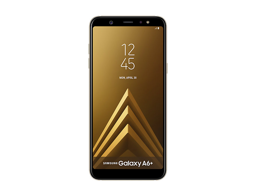 Móvil - Samsung Galaxy A6+, Dorado, 32 GB, 3 GB RAM, 6", Snapdragon 450, 3500 mAh, Android