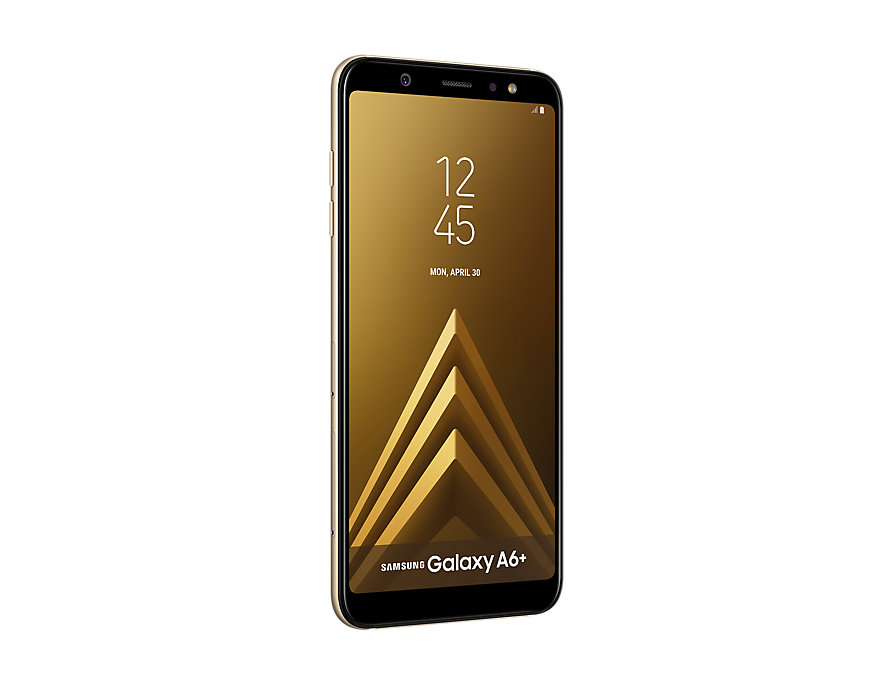 Móvil - Samsung Galaxy A6+, Dorado, 32 GB, 3 GB RAM, 6", Snapdragon 450, 3500 mAh, Android
