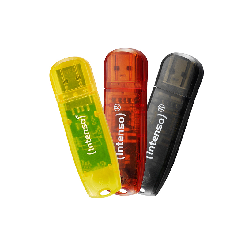 INTENSO RAINBOW 3er Pack USB-Stick, 16 GB, 28,00 MB/s, Schwarz, Rot, Gold