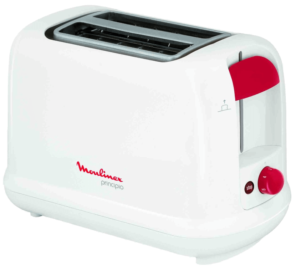 Tostadora - Moulinex TL160111, Potencia 1000W, Capacidad para 2 tostadas, Termostato ajustable, Blanco