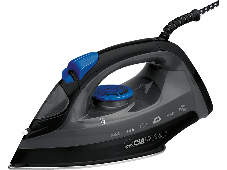 Clatronic DB 3703 Dampfbügeleisen (1800 Watt, Schwarz/Blau)