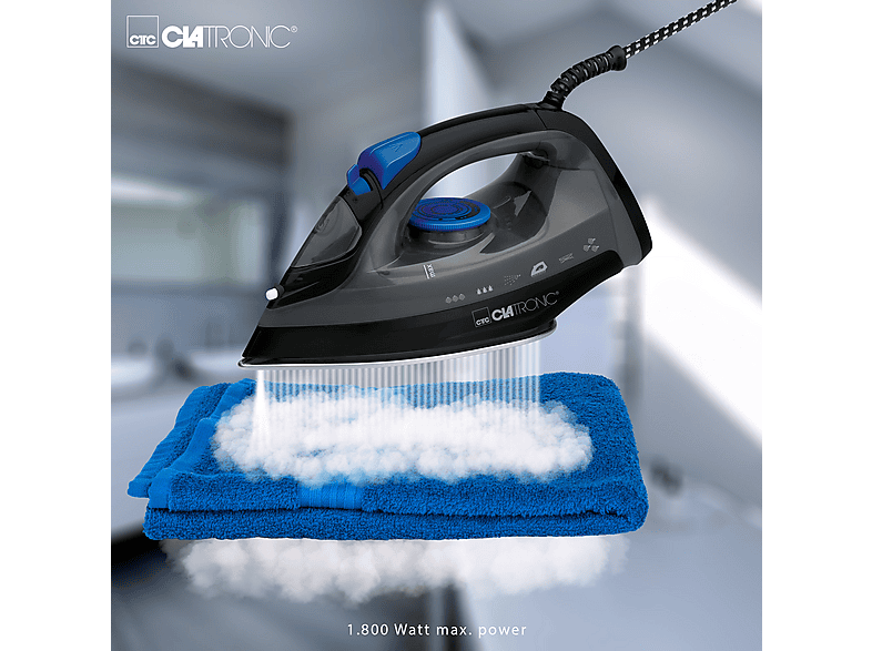 Clatronic DB 3703 Dampfbügeleisen (1800 Watt, Schwarz/Blau) — Foto 3 von 5