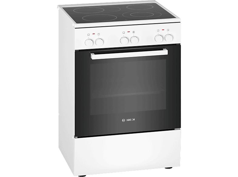 Bosch HKA090220 Elektro Standherd mit Glaskeramik Kochfeld Standherd (EEK: A, 66 l, Weiß, Weiß)