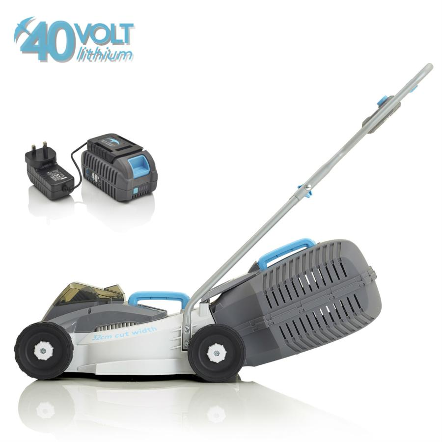 Cortacésped - Swift EB132C2, 40V, Con batería y cargador, 2 Sistemas corte, Altura corte regulable