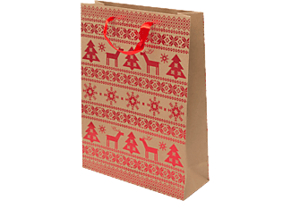 FAMILY CHRISTMAS 57107E Karácsonyi ajándéktasak, piros