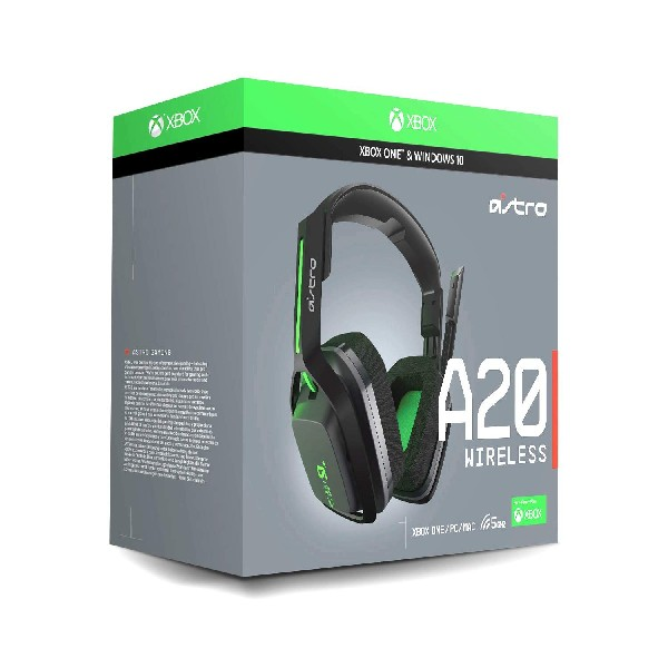 Auriculares gaming - Astro A20 inalámbricos para Xbox One, Bluetooth, Gris y Verde