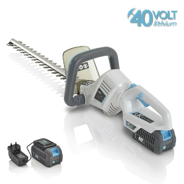 Cortasetos - Swift EB518D2, Compacto, Mango giratorio, Incluye batería y cargador, Blanco