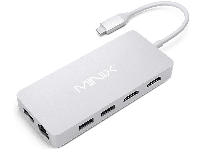 MINIX Adapter USB-C - HDMI - Ethernet - USB-HUB 3 ports NEO C Plus Zilver (NEO-C-PLSI)