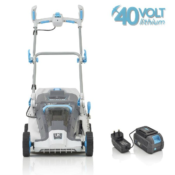 Cortacésped - Swift EB137C2, Motor digital, Autoregulado, 40 L, Con batería y cargador