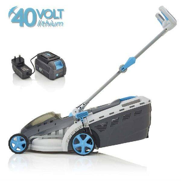 Cortacésped - Swift EB137C2, Motor digital, Autoregulado, 40 L, Con batería y cargador