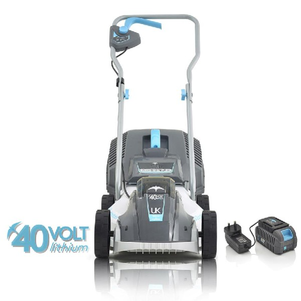 Cortacésped - Swift EB137C2, Motor digital, Autoregulado, 40 L, Con batería y cargador