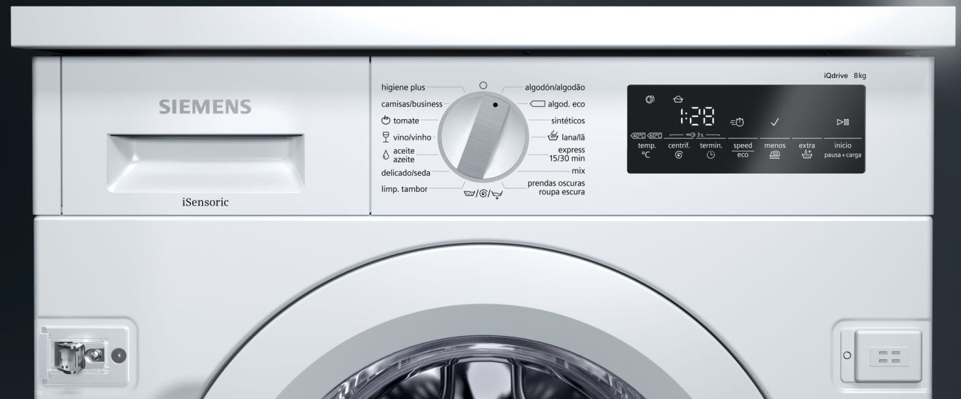 Lavadora integrable - Siemens WI14W540ES, 8 kg, 1400 rpm, Motor iQdrive, A+++ -30%, Blanco