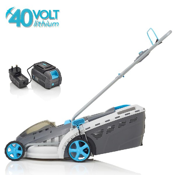 Cortacésped - Swift EB137CD2, Motor digital, Autoregulado, 40 L, Con batería y cargador